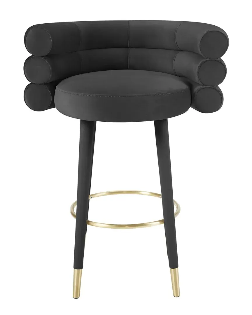 Betty Bar Stool - Black, Velvet
