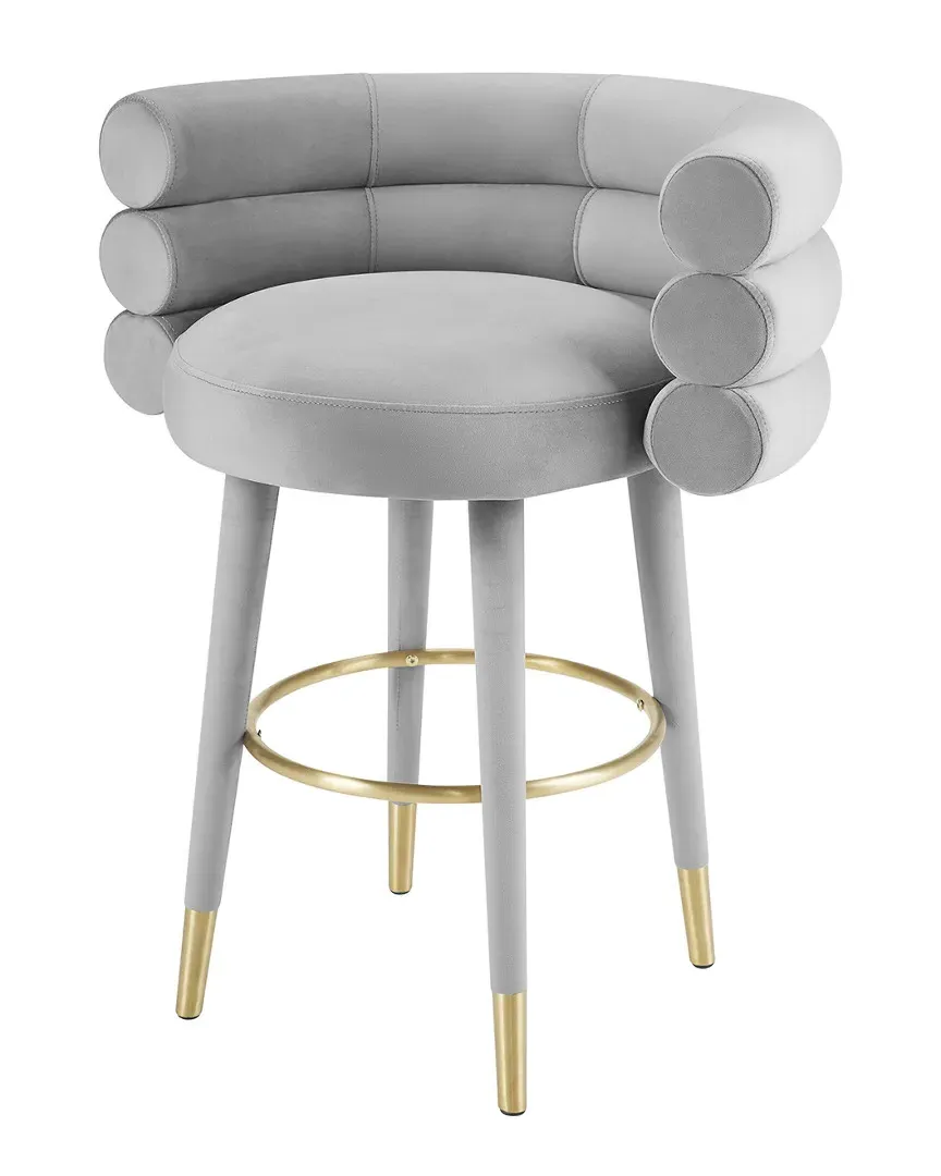 Betty Counter Stool - Grey, Velvet image