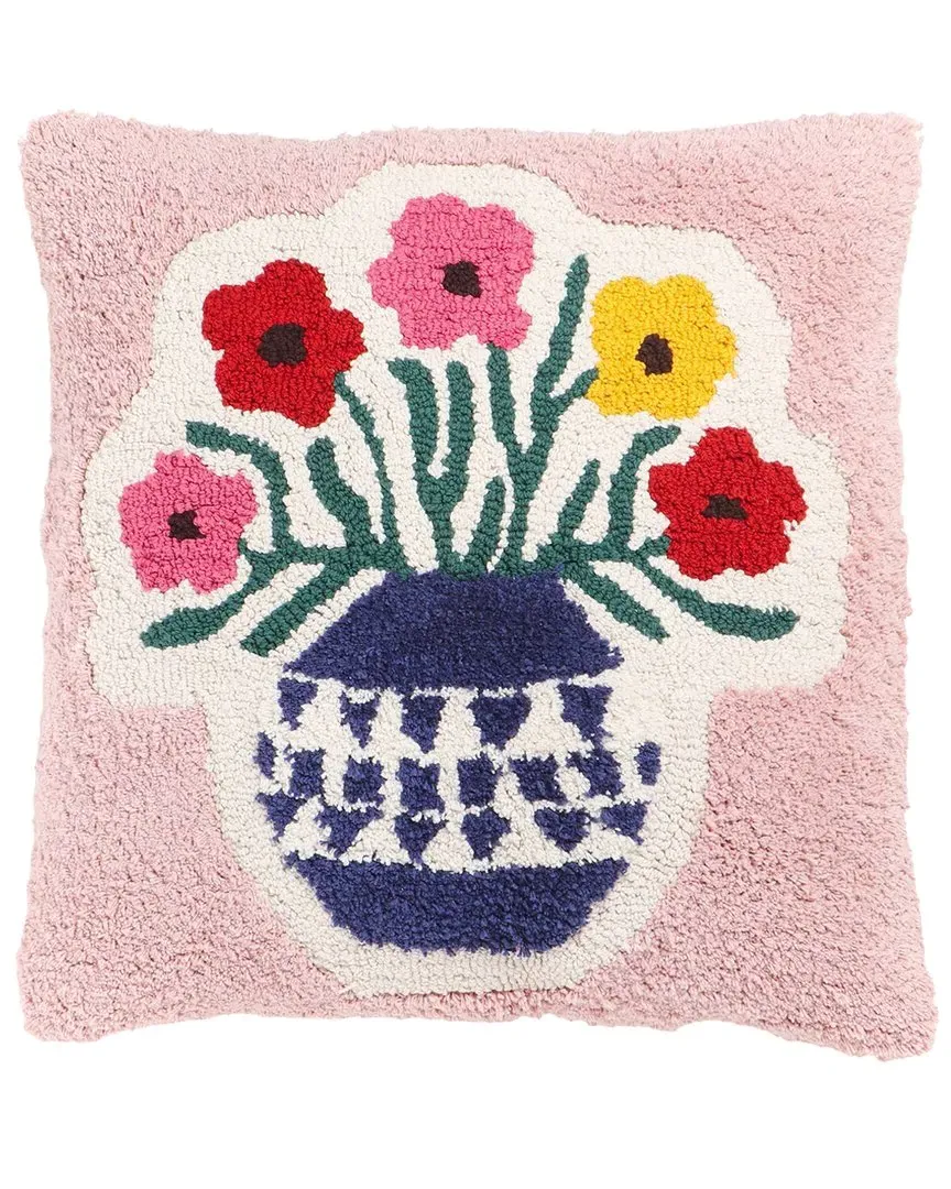 Blossom Tufted 20in Square Accent Pillow - Multicolor