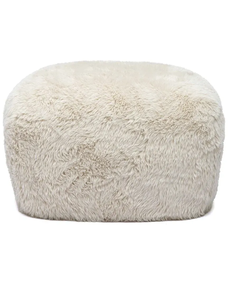 Britt Vegan Shearling Ottoman - Natural image