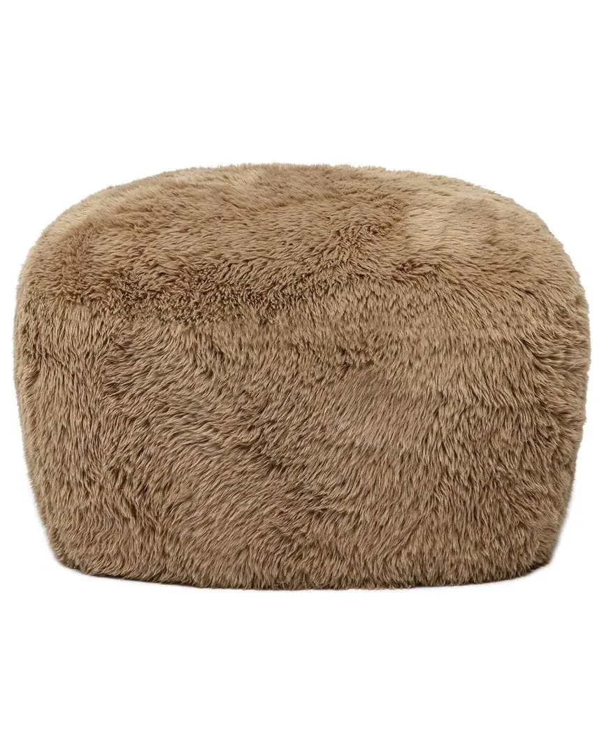 Britt Vegan Shearling Ottoman - Taupe
