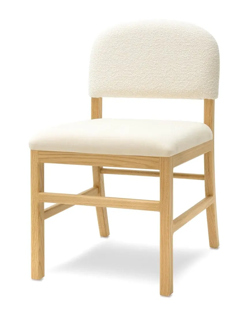 Calla Performance Velvet Dining Chair - Cream, Oak