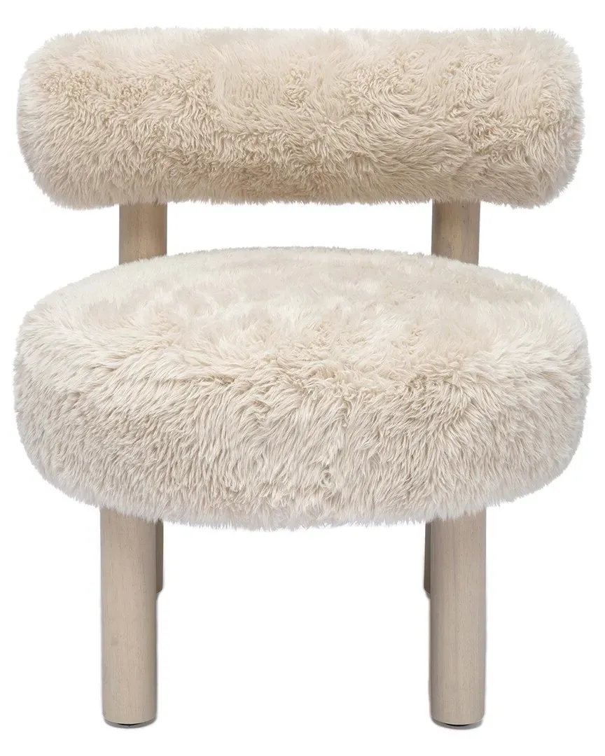 Carmel Vegan Shearling Accent Chair - Natural image