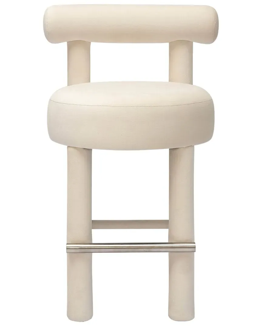 Carmel Velvet Counter Stool - Cream