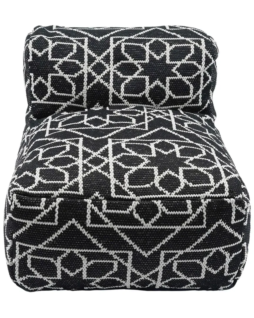 Chiara Outdoor Accent Pouf - Black, Polyester image