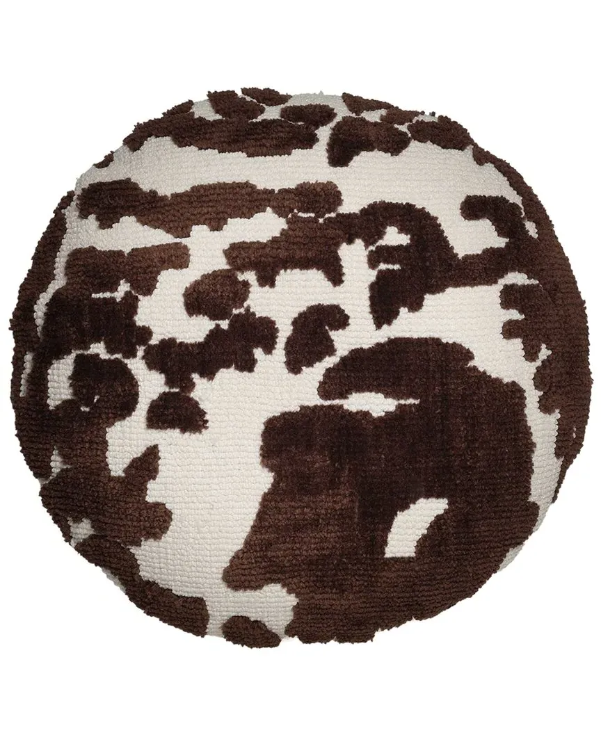 Coast Tufted Round Pillow - Chocolate Brown, Cotton image