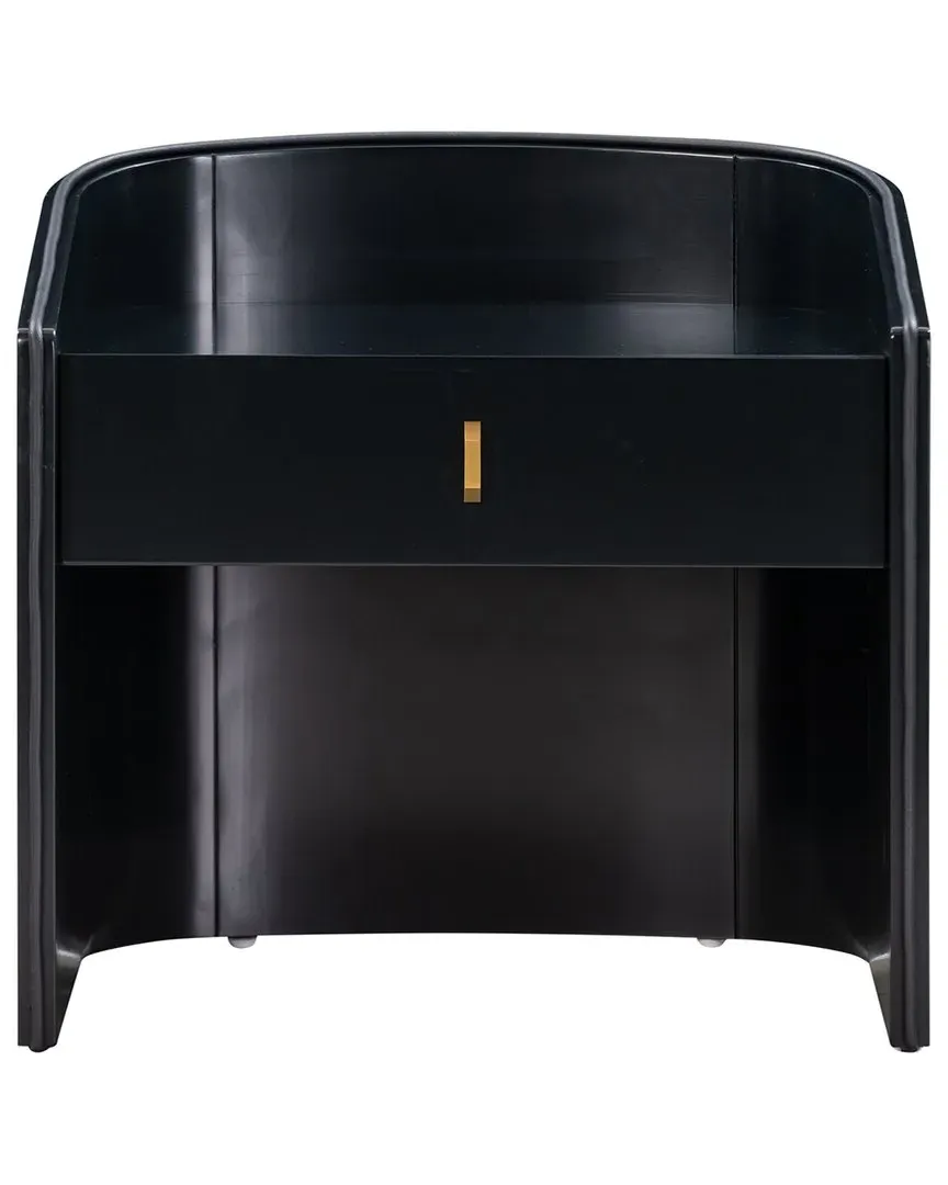 Collins Lacquer Nightstand with Drawer - Black, Acacia image