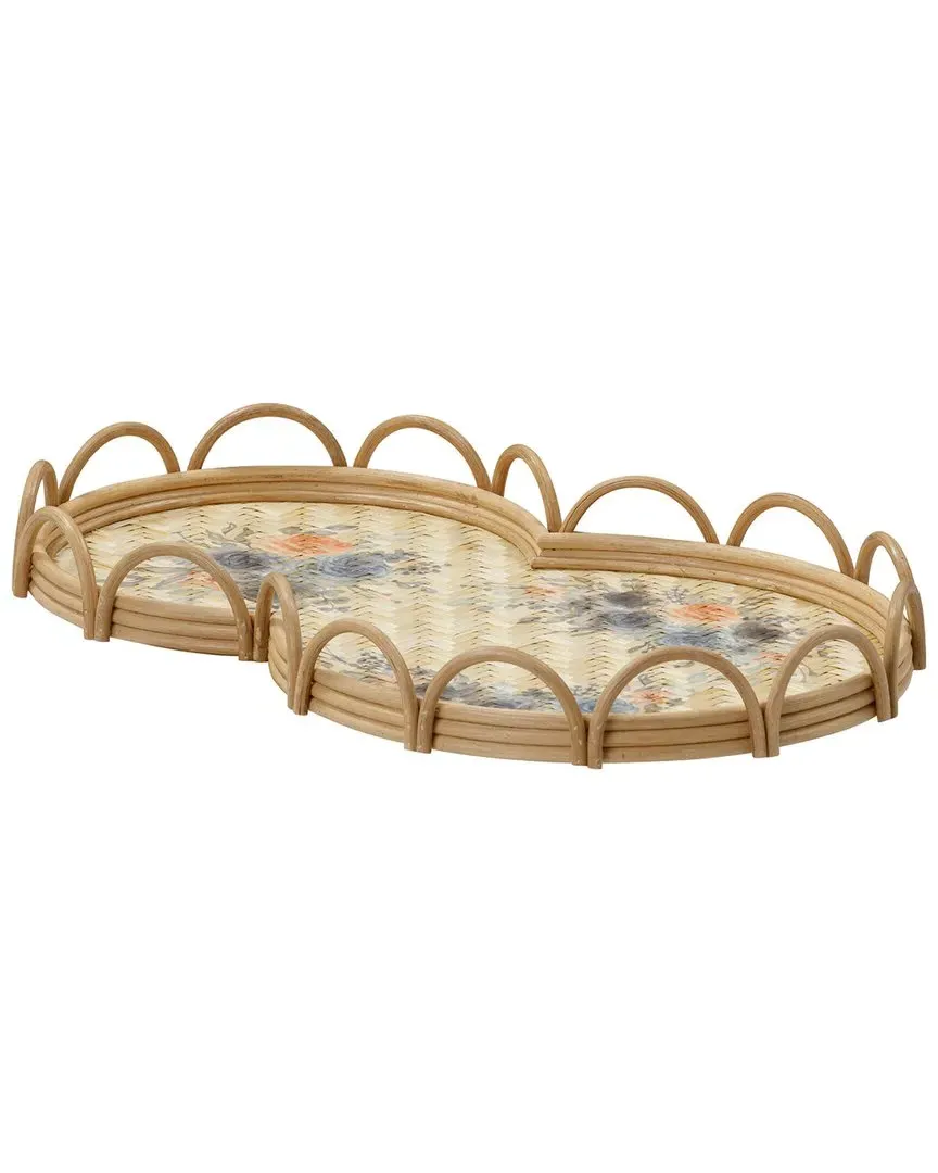 Corey Figure Eight Bamboo Tray - Natural, Rattan image