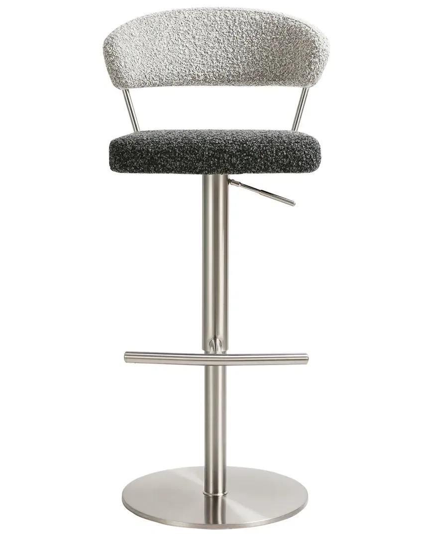 Cosmo Boucle Adjustable Stool - Black, Stainless Steel image