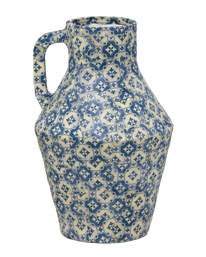 Cotton Mache Vase - Lisbon Tile