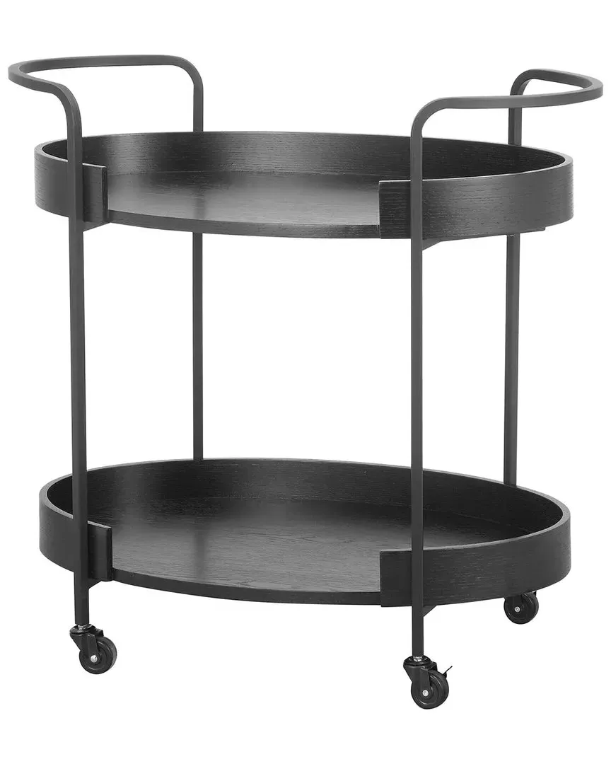 Cyril Bar Cart - Black, Oak Veneer image