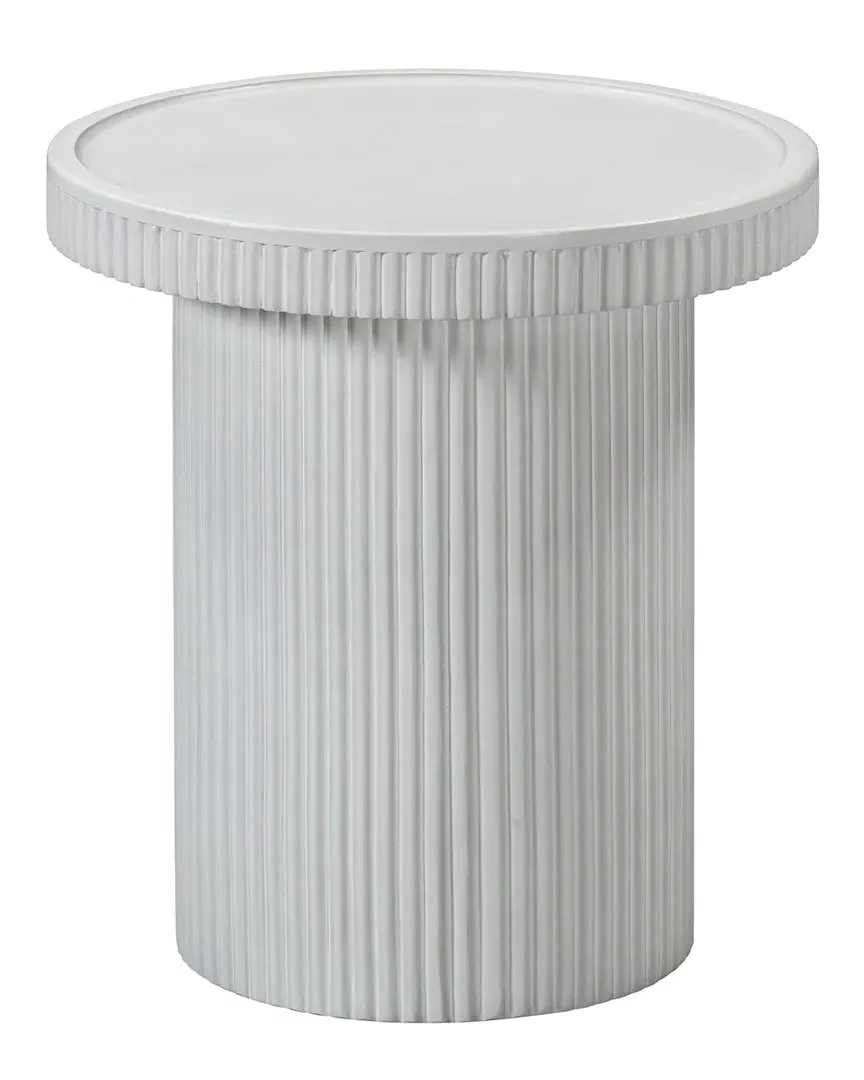 Darcy Outdoor Side Table - White, Concrete