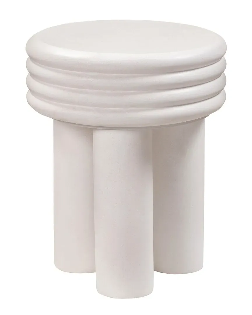 Delta Round Side Table - Ivory, Concrete image