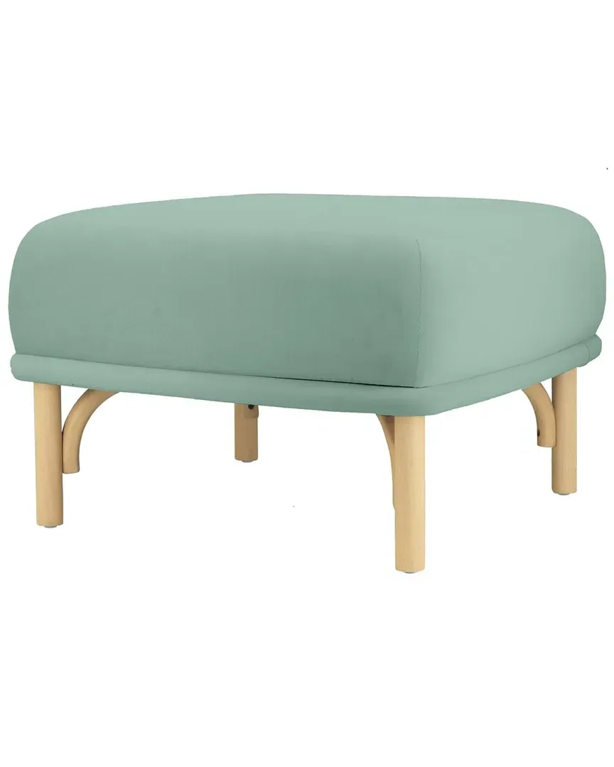 Desiree Square Ottoman - Blue, Velvet image