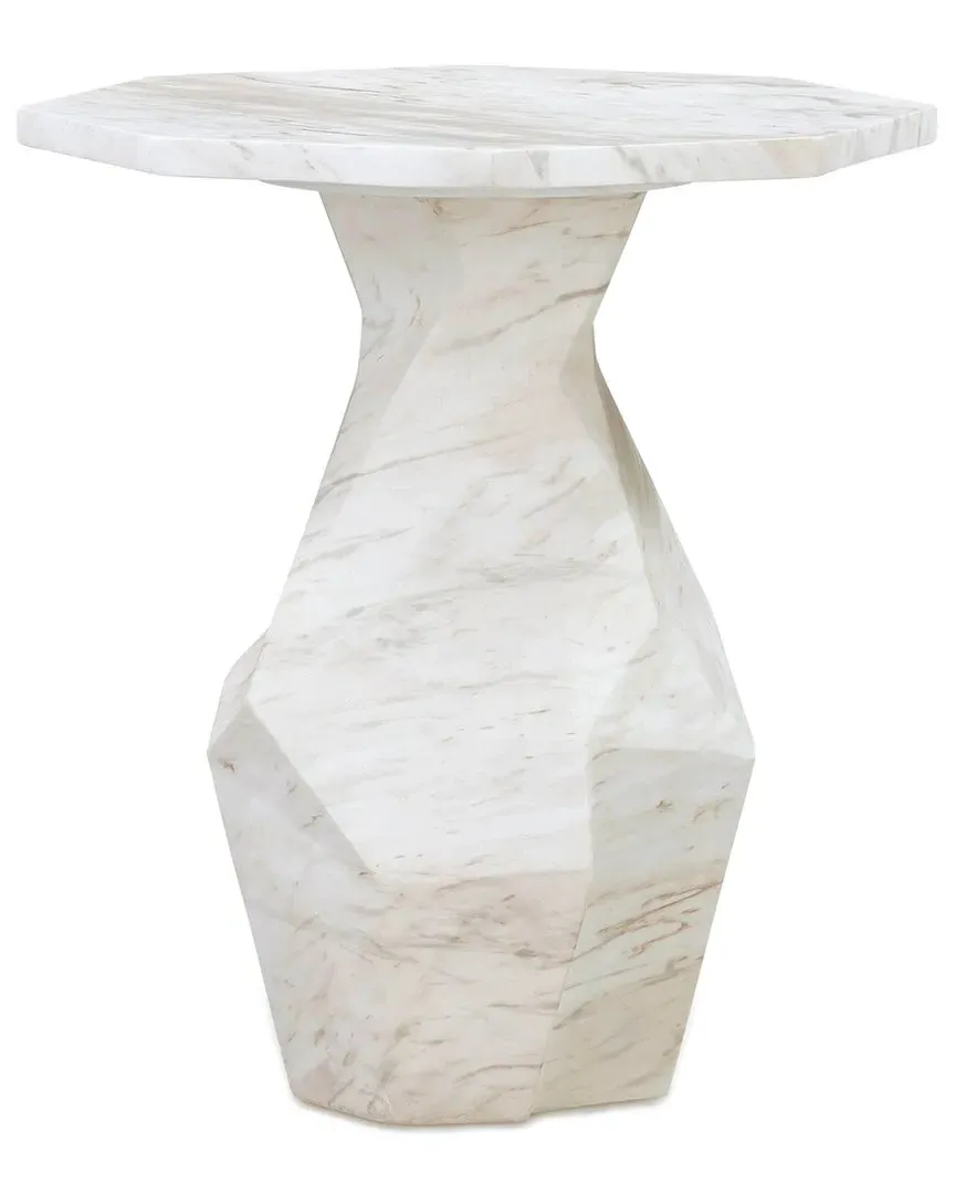 Esme Round Side Table - White, Concrete image