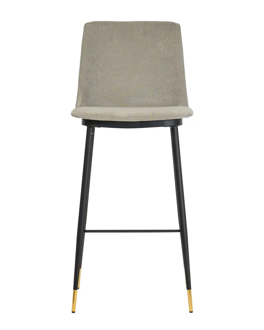 Evora Counter Stool Set of 2 - Grey, Velvet