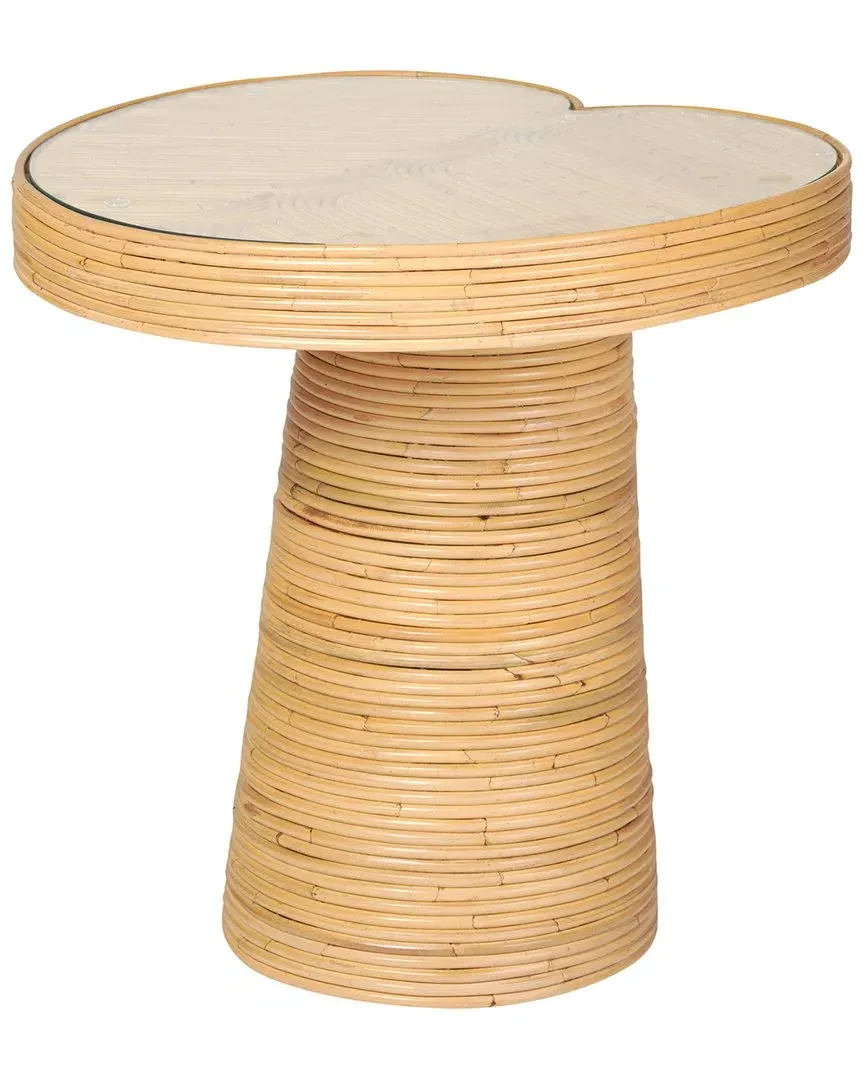 Felicia Tall Lilypad Side Table - Natural, Rattan