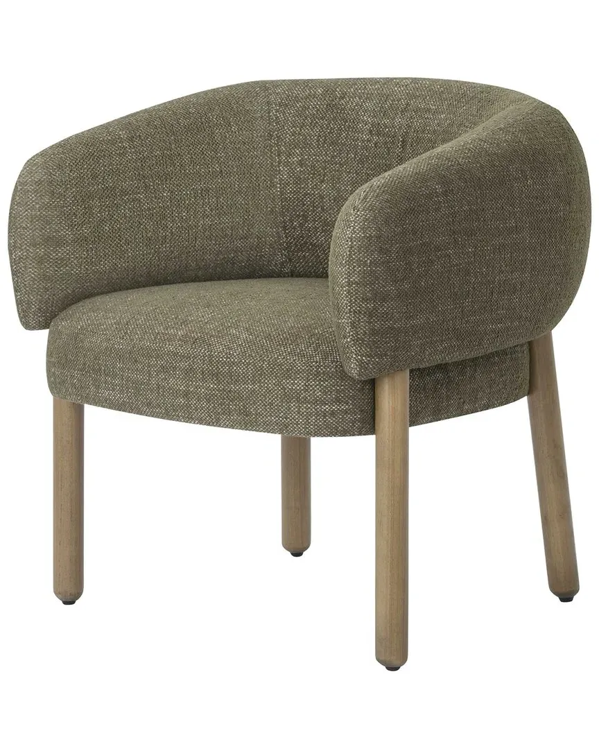 Foxy Textured Fabric Accent Chair - Olive Green