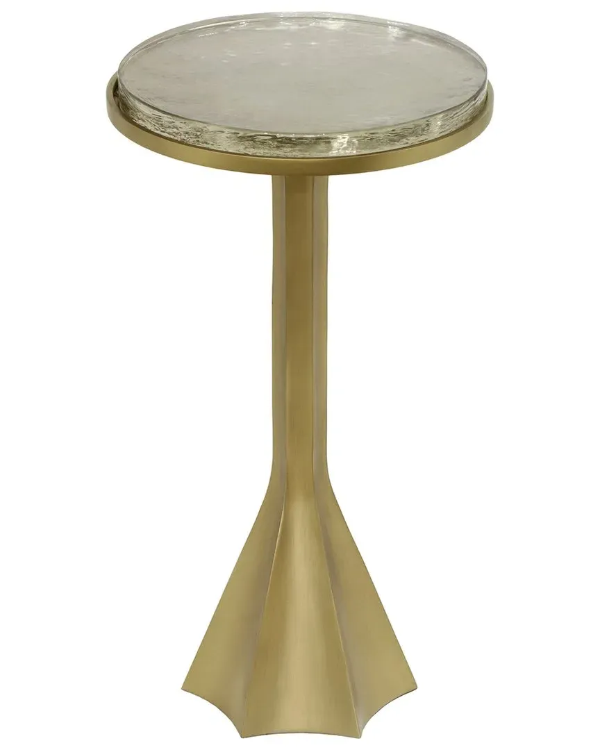 Gabrielle Round Side Table - Antique Brass, Glass image