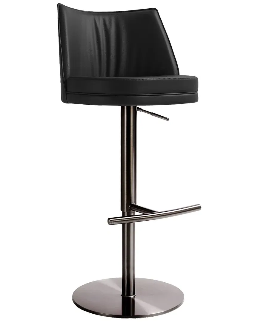 Gala Adjustable Stool - Black, Vegan Leather image