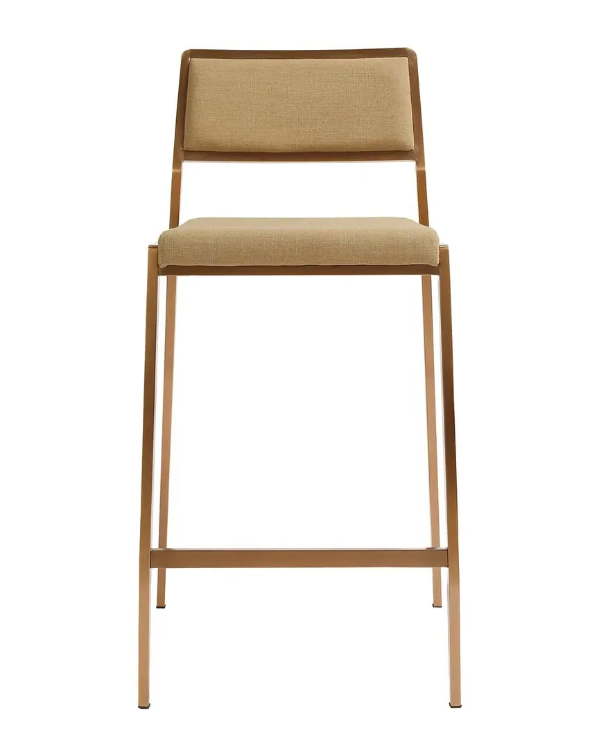 Gale Basketweave Stackable Stools Set of 2 - Tan, Linen image