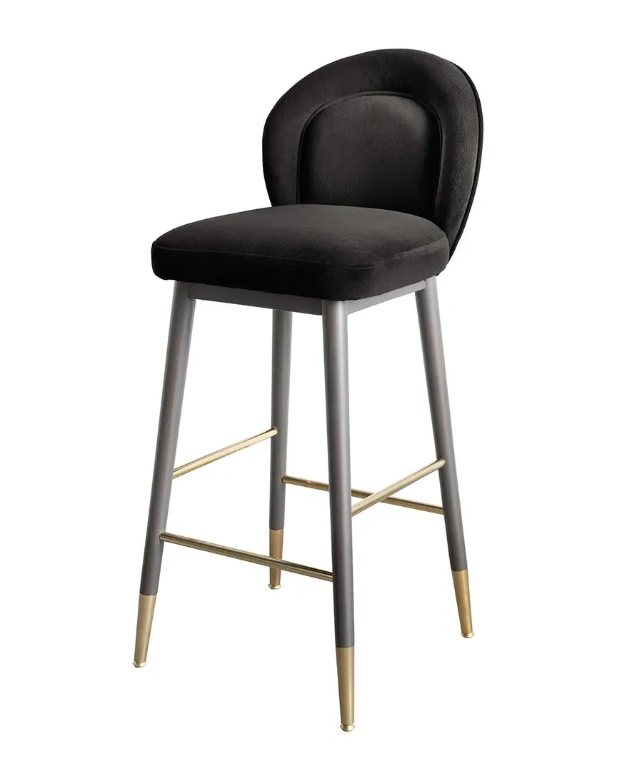 Hailey Counter Stool - Grey, Velvet