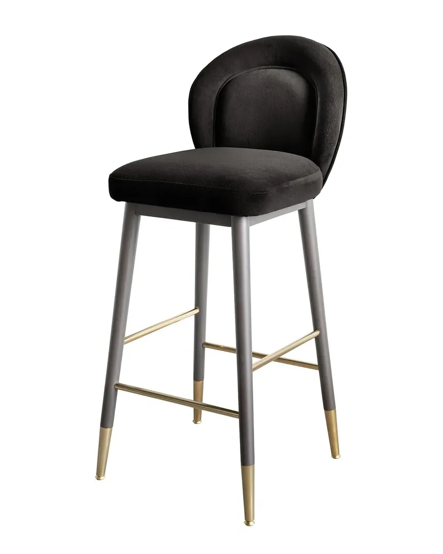 Hailey Velvet Barstool - Grey, Velvet image