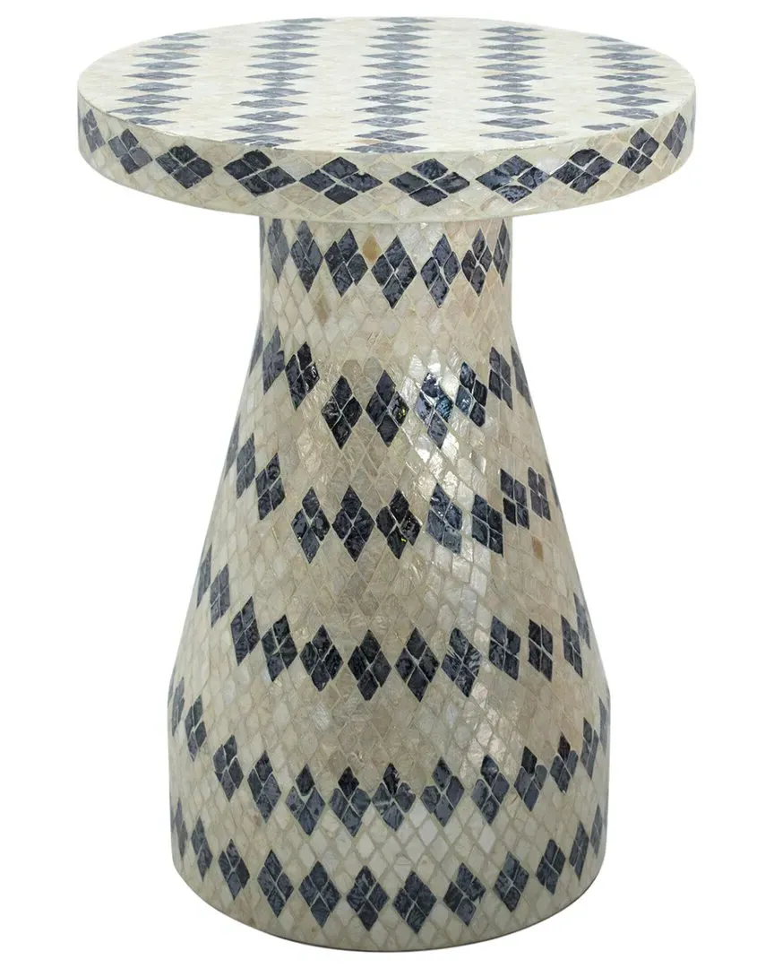 Halio Checkered Shell Side Table - Cream image