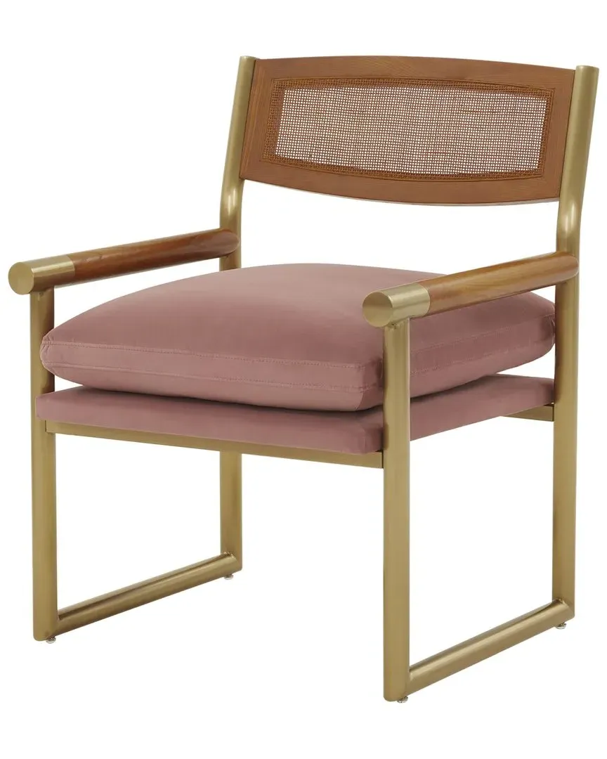 Harlow Rattan Velvet Chair - Pink image