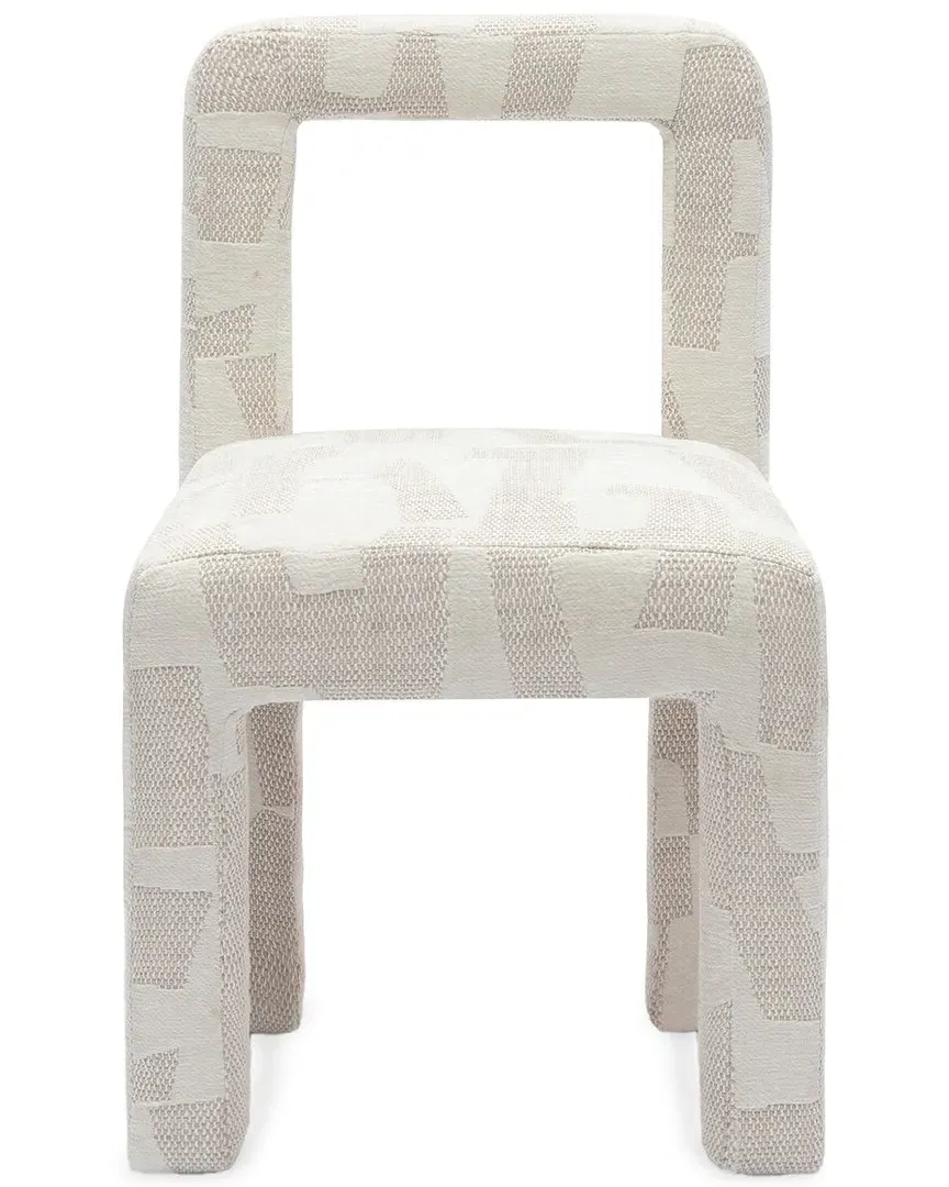 Hazel Patterned Jacquard Dining Chair - Cream image