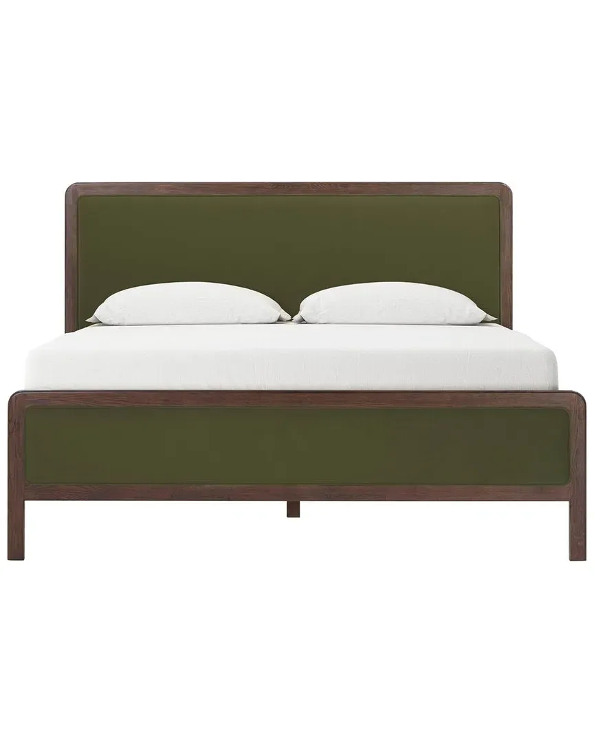Hella King Size Bed Frame - Forest Green, Velvet