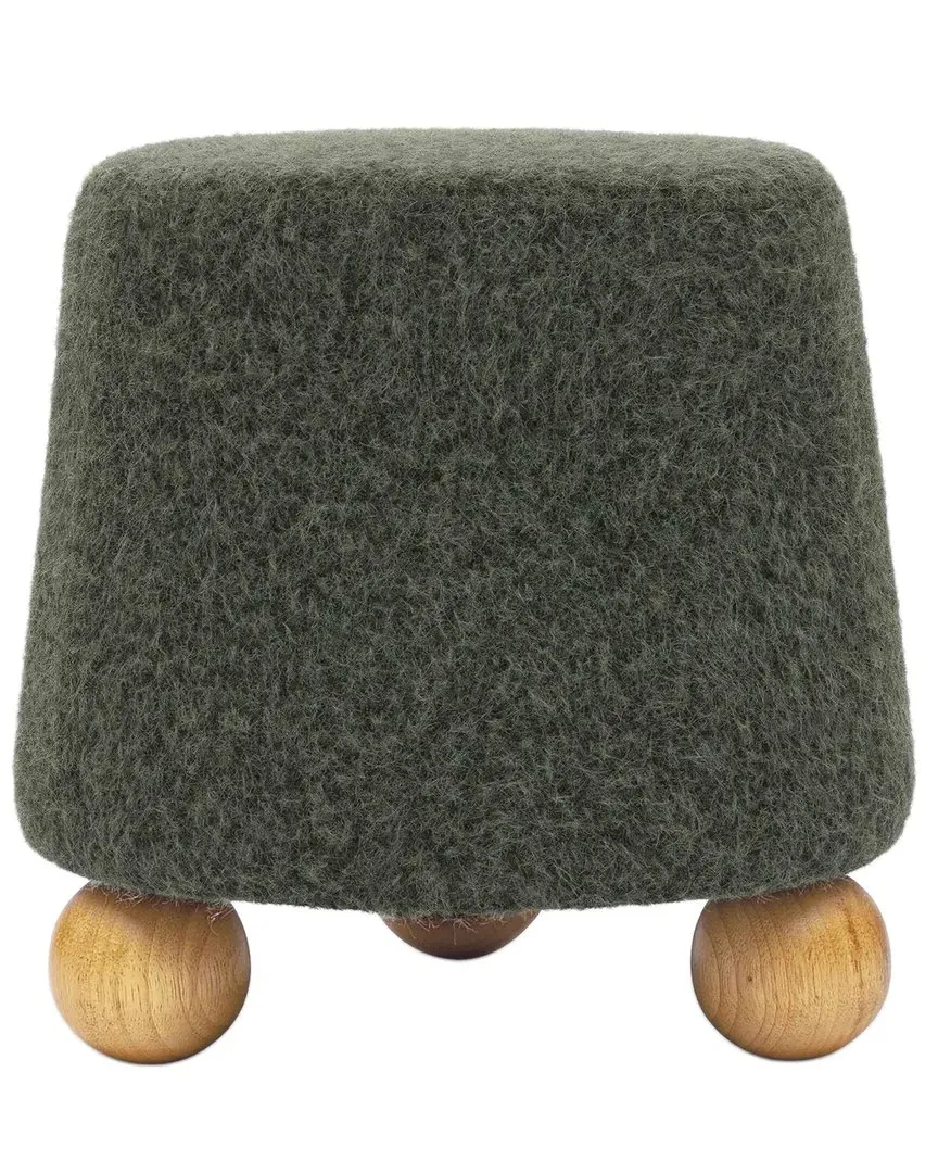 Jaine Soft Ottoman - Forest Green, Faux Mohair image