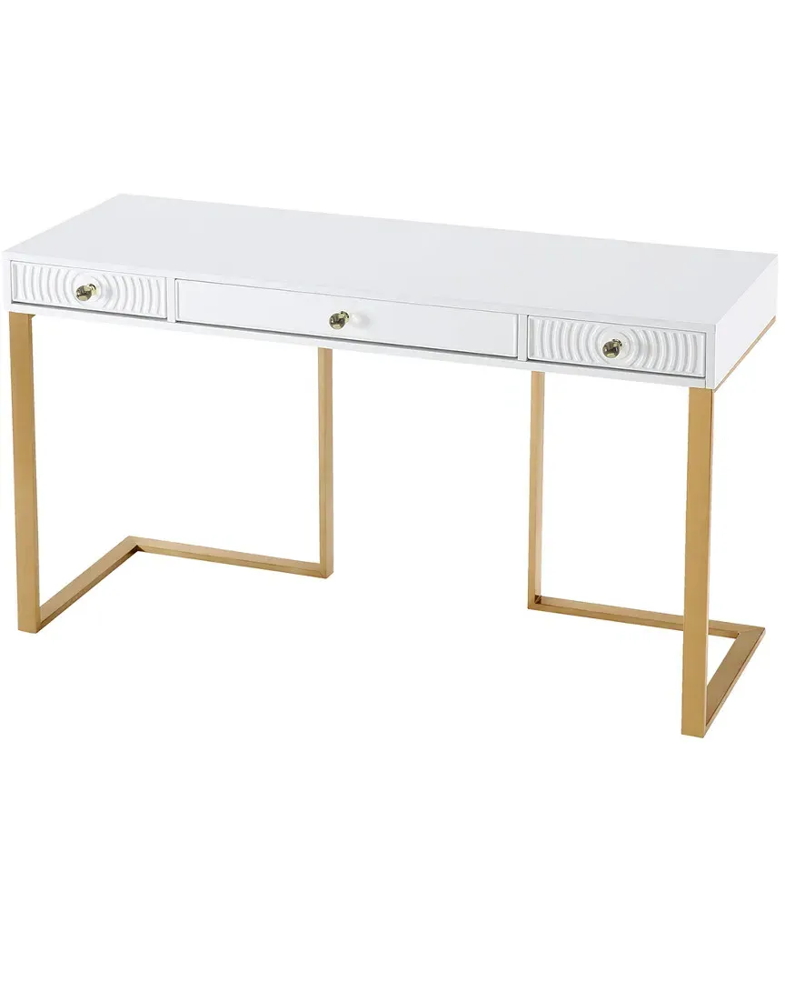 Janie Desk with Drawers - White Lacquer image