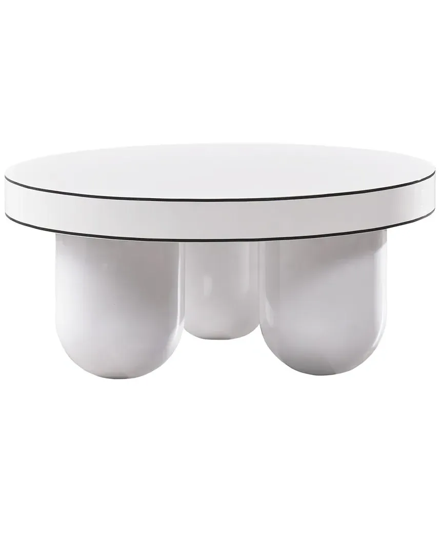 Jasper Round Coffee Table - White, Resin image