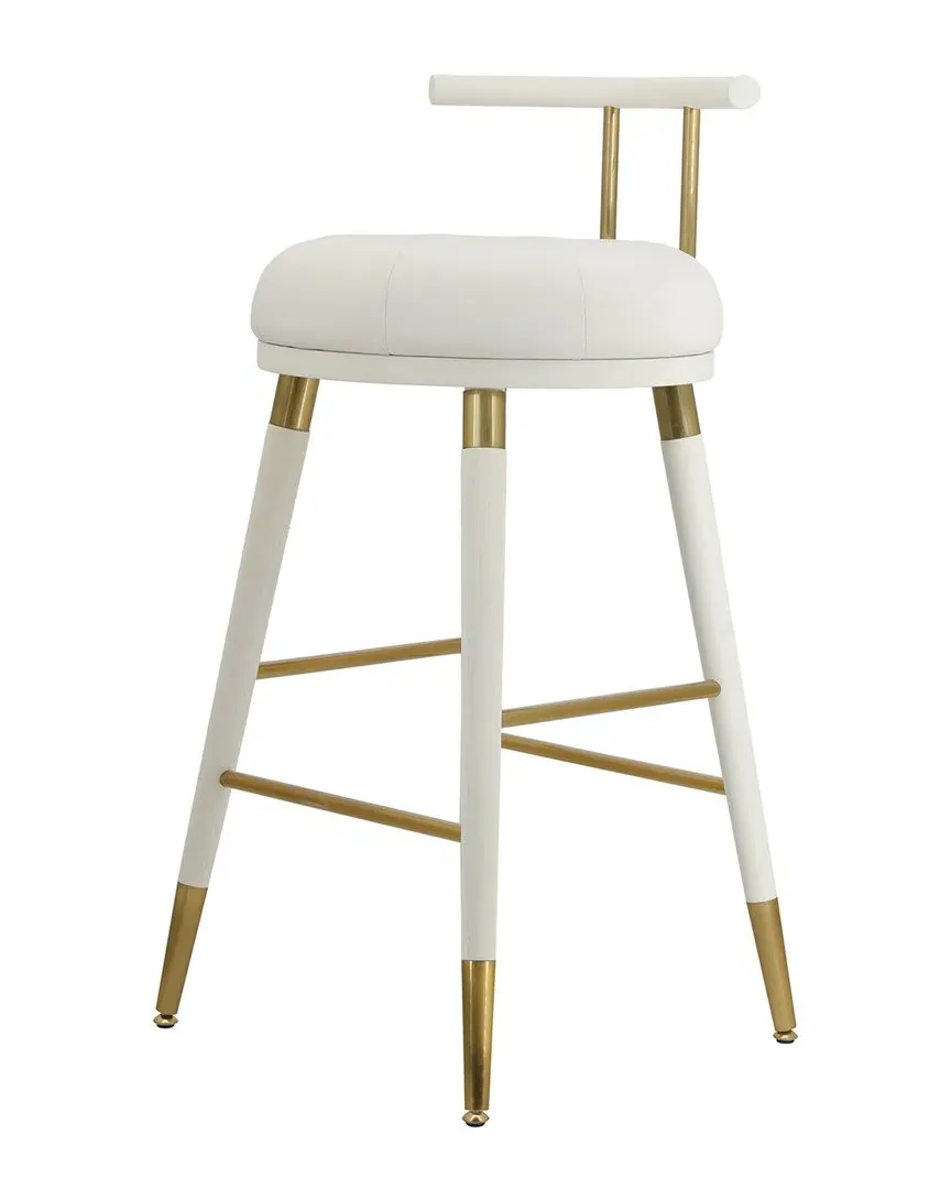 Juniper Bar Stool - White, Vegan Leather