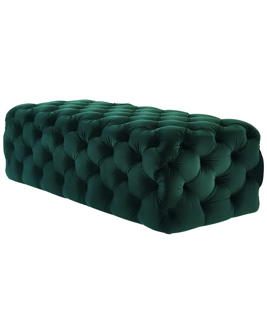 Kaylee Jumbo Ottoman - Green, Velvet