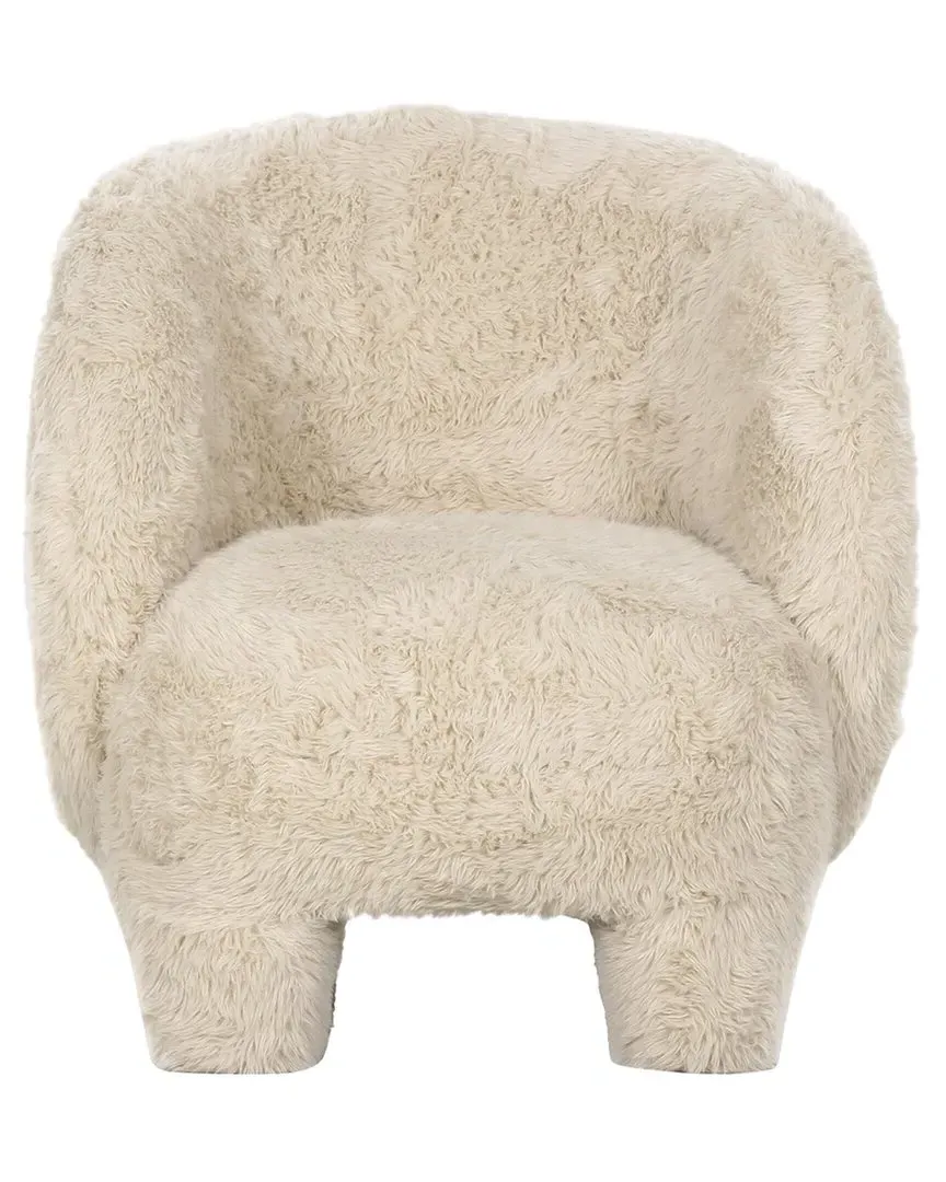 Kiki Vegan Shearling Accent Chair - Natural image