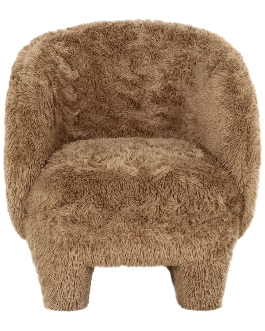 Kiki Vegan Shearling Accent Chair - Taupe