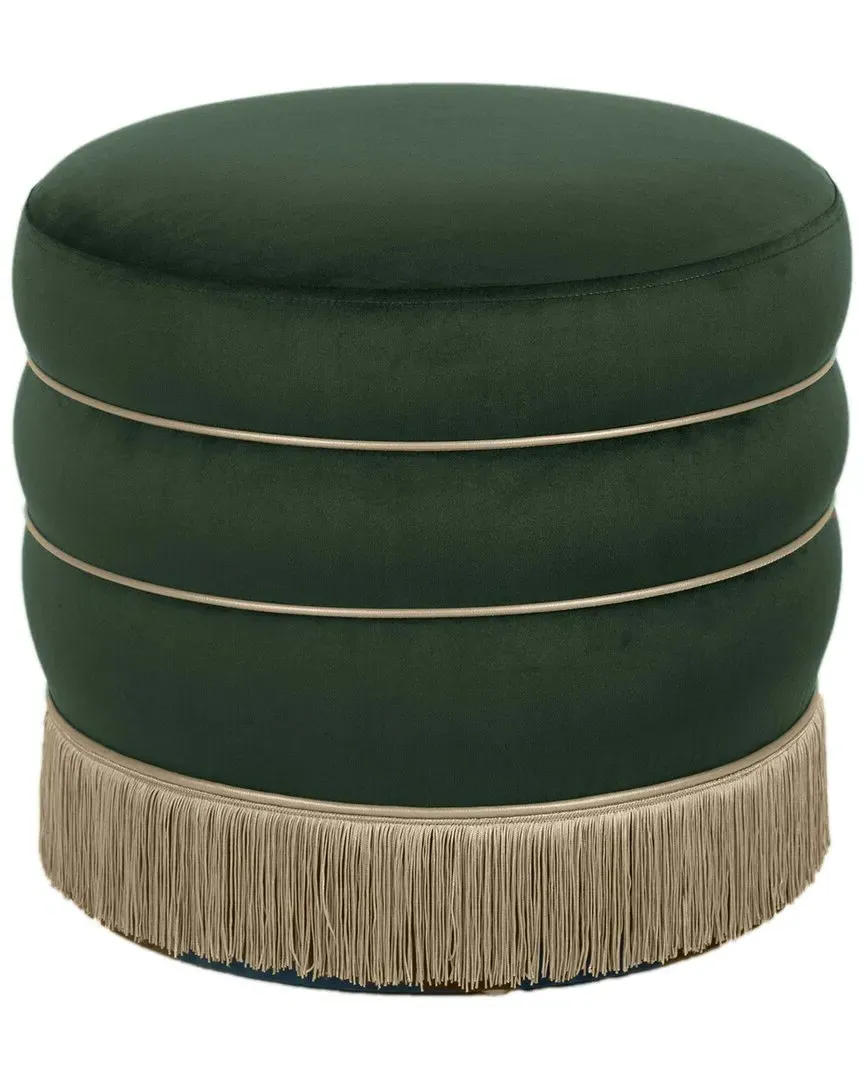 Lakka Velvet Ottoman - Green