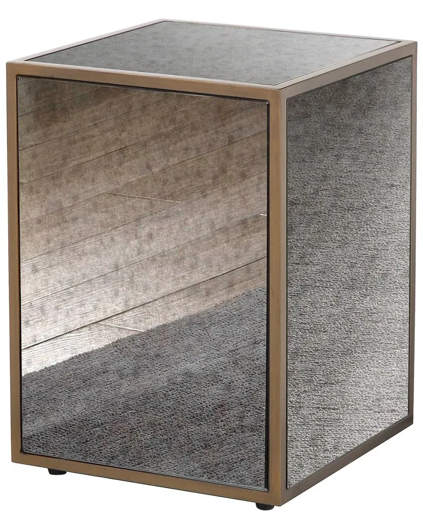 Lana Mirrored Side Table - Antique Mirror, Brass