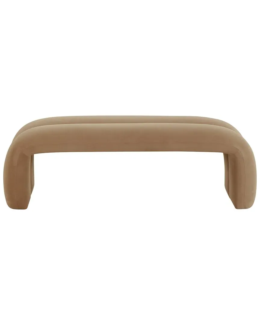 Leigh Channeled Bench - Brown, Velvet image