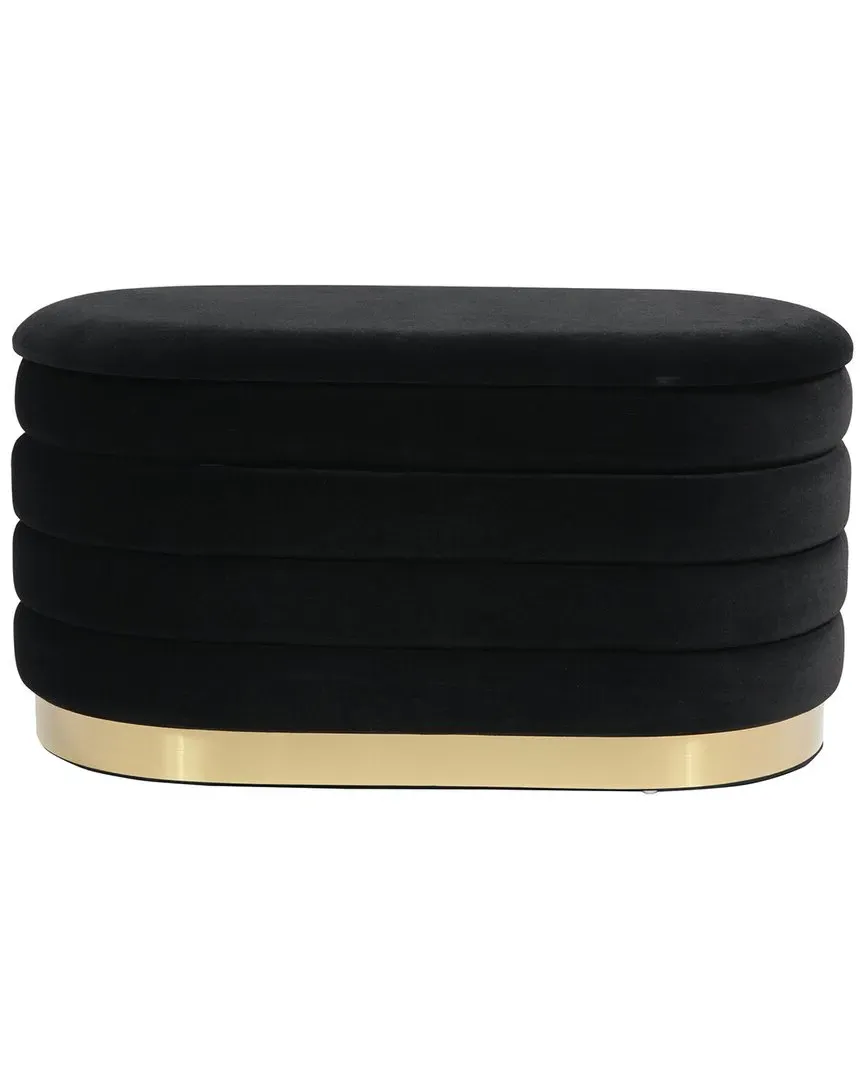 Lillian Storage Bench - Black, Velvet image