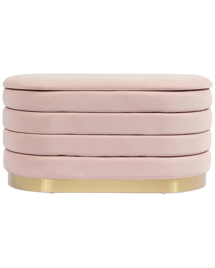 Lillian Storage Bench - Blush, Velvet