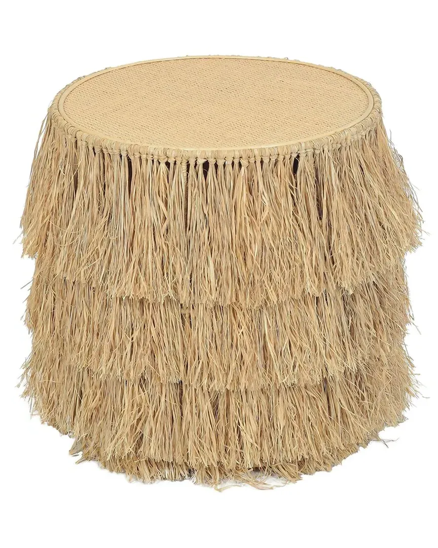 Luau Round End Table - Natural, Rattan image