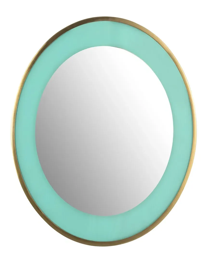 Lucille Round Mirror - Turquoise, Brass image