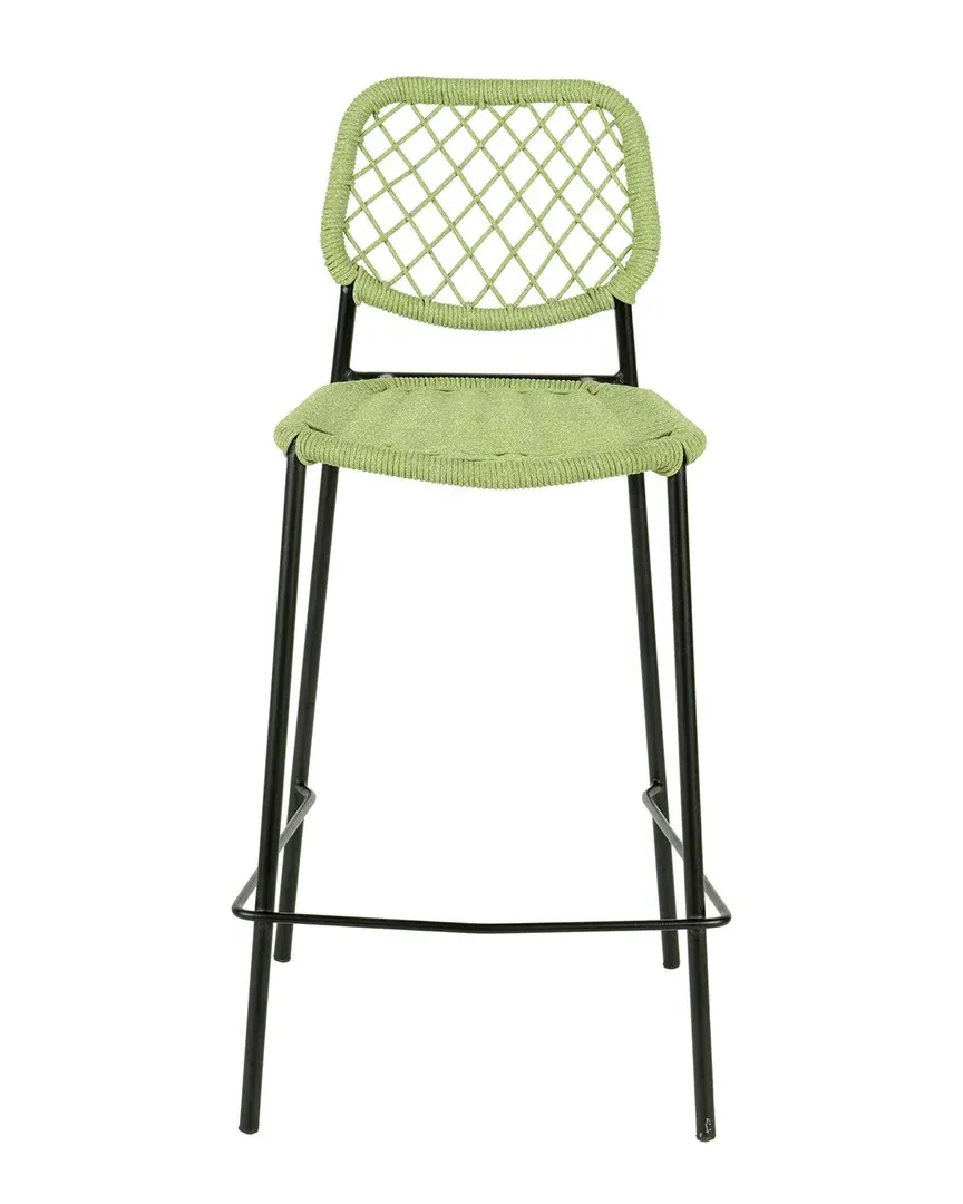 Lucy Dyed Cord Outdoor Counter Stool - Green
