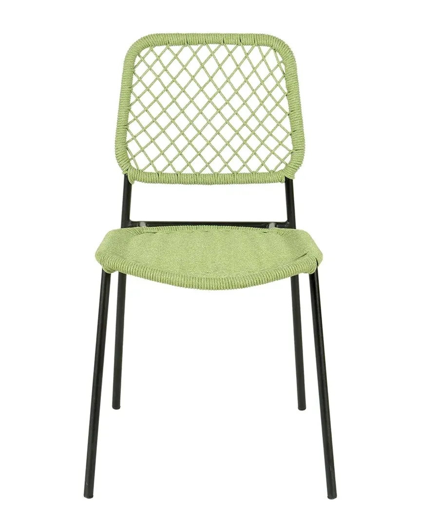 Lucy Dyed Cord Outdoor Dining Chair - Green image