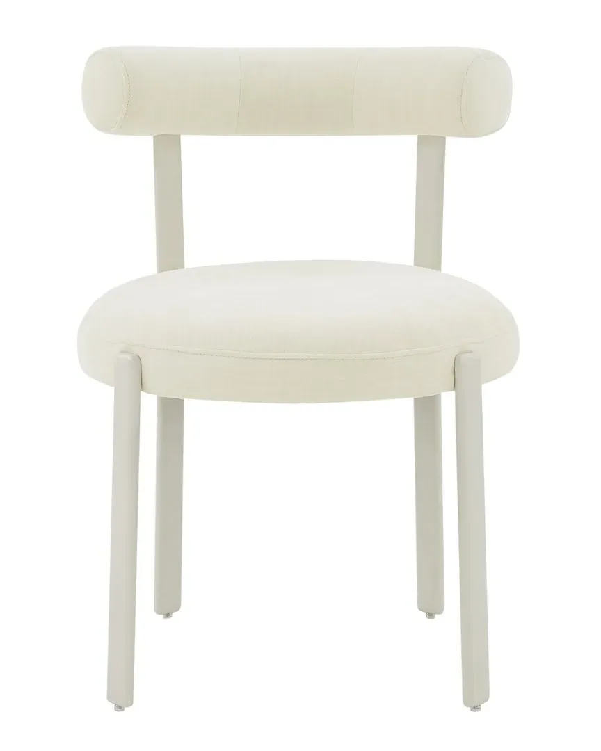 Margaret Textured Velvet Bolster Back Dining Chair - Cream image