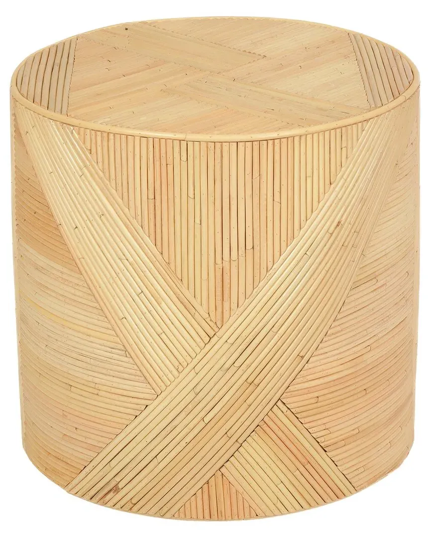 Matea Rattan Cross Side Table - Natural