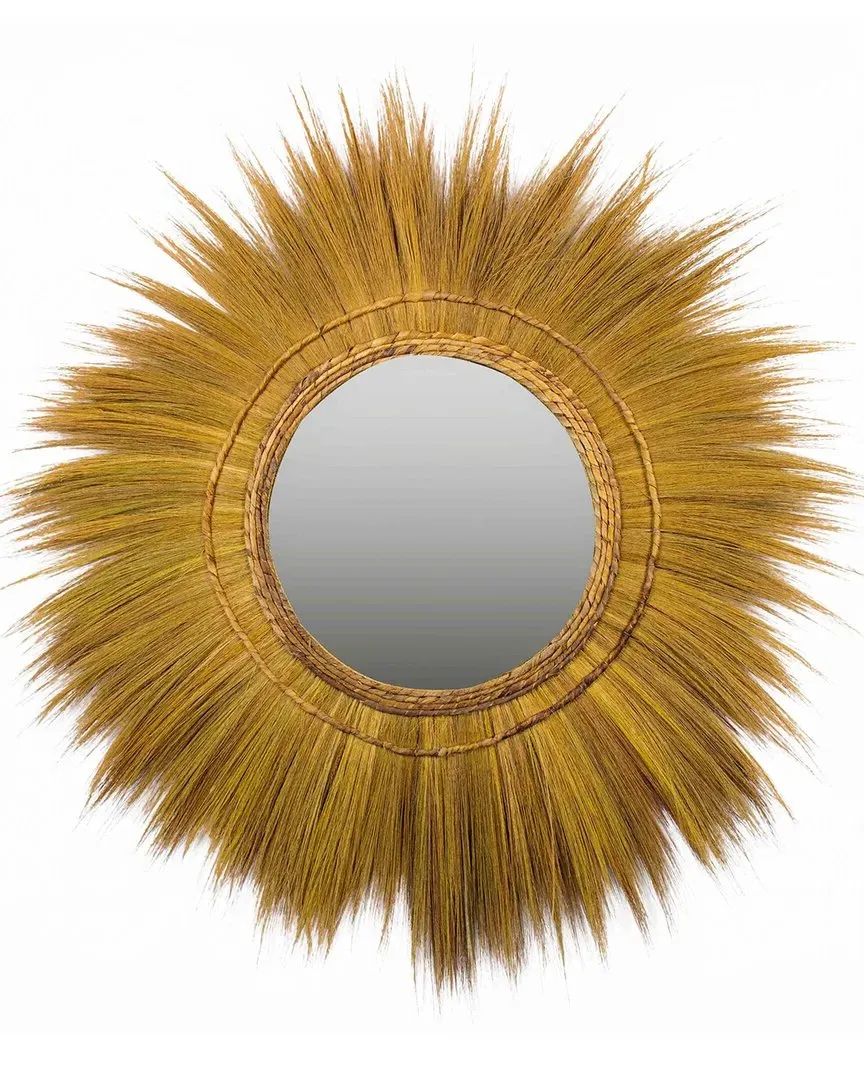 Mettu Round Mirror - Natural, Rayung Grass image